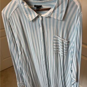 Torrid Light Blue and White Striped Men's Shirt